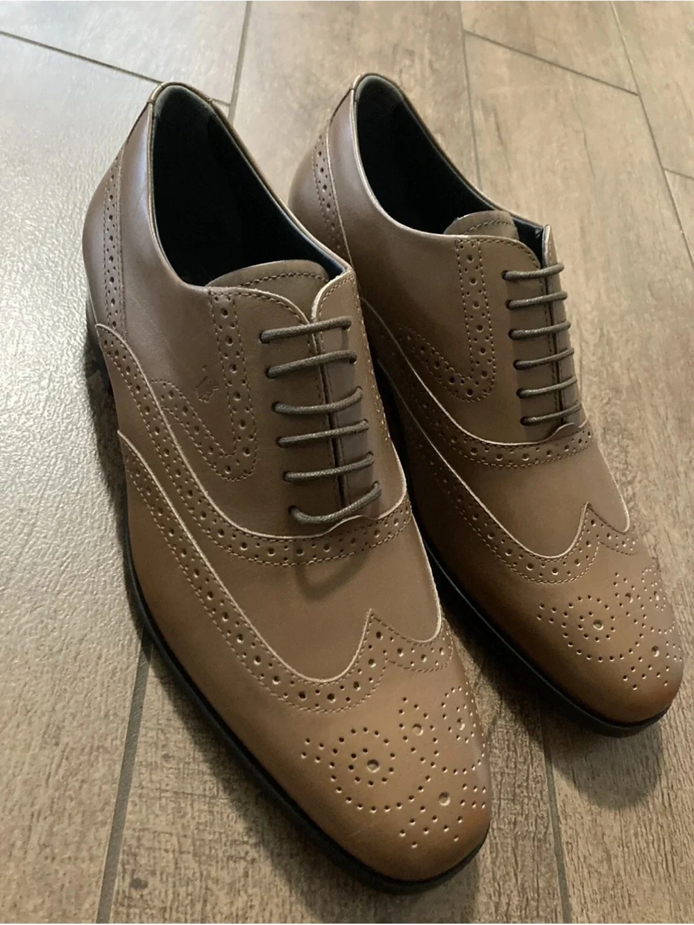 TOD’S Men Bucature Fondo Cuoio RP Brown Sz 6